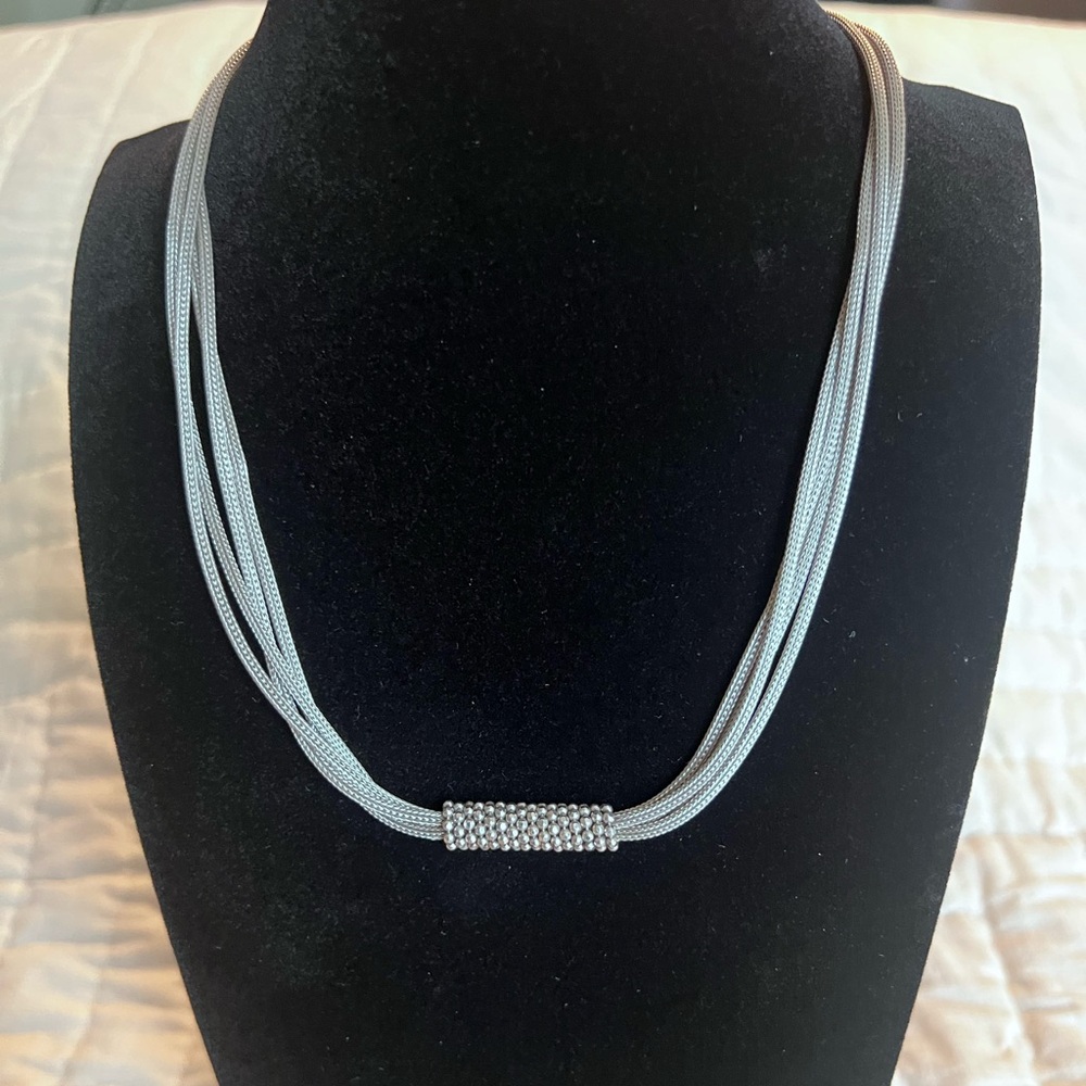 Elegant Silver Multi-Strand Necklace